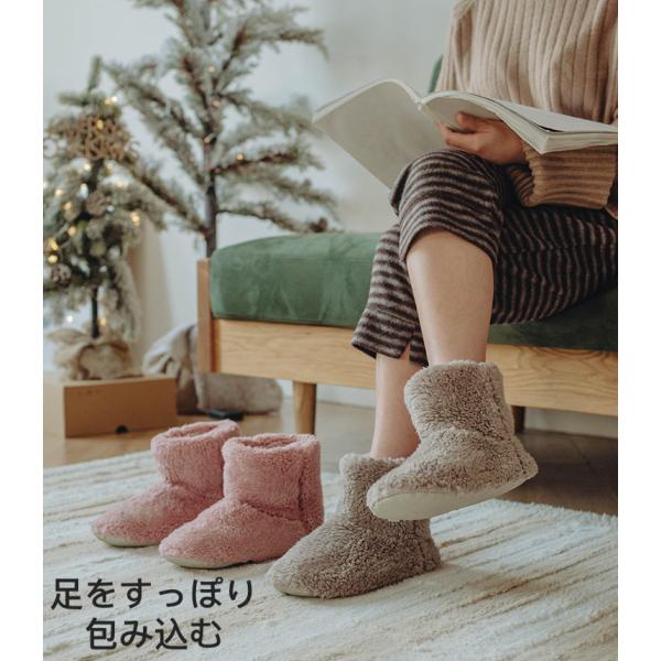 【300円OFF！】スリッパ ルームシューズ かかと付き冬用暖かい もこもこ メンズ レディース冬 暖かい ふわふわ 室内履きルームブーツ もこもこ 足 温めおしゃれ