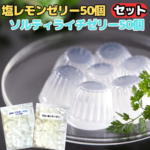 【15％OFFクーポン配布中】訳あり大容量 塩レモン＆ソルティゼリー 100個(各50個) ゼリー 塩レモン ライチ ひと口 送料無料 宅配便 爆買