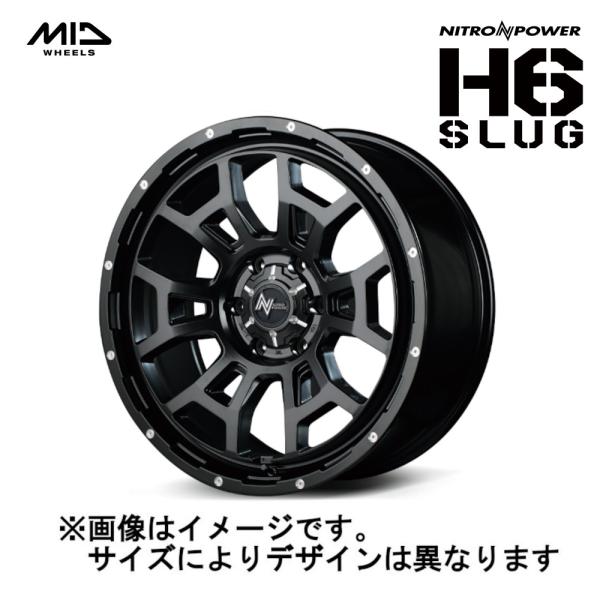 MID NITRO POWER ナイトロパワー H6 SLUG スラグ 6/139.7 16x6.5J +48 セミグロスブラック/マシニング