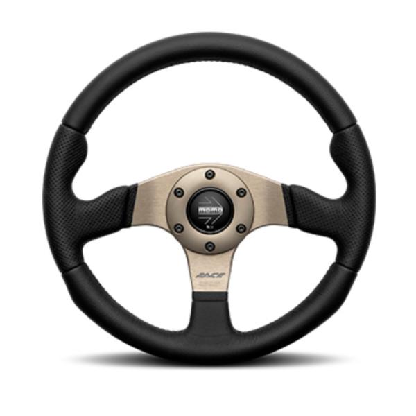 【正規品】モモ MOMO ステアリング RACE レース 2.0 320mm 32φ 320mm ブラックレザー(一部エアーレザー) ダークグレイスポーク R-2