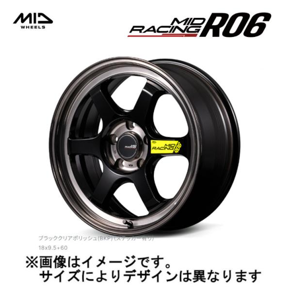 MID RACING MIDレーシング R06 4/100 16x7.0J +35 ブラッククリアポリッシュ (BKP)