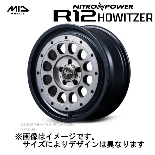 MID NITRO POWER ナイトロパワー R12 ハウザー 4/100 12x4B +42 セミグロススモーク/マシンドフェイス (SSM) Y27124043342SSMN