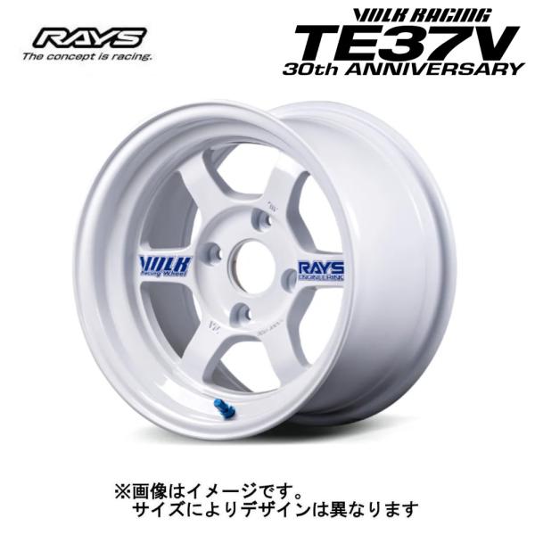 レイズ ボルクレーシング TE37V 30TH STICKER Ver. 4/100 14x7.5J +25 ホワイト (WH) 02544752502WH