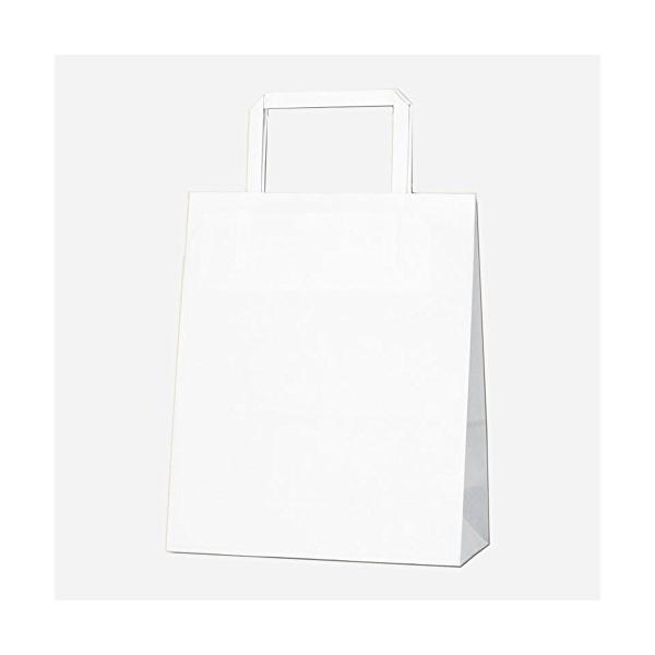 他サイト： ヘイコー 手提 紙袋 平手紐 H25CB 20-1 シロ 20x9x24cm 50枚の商品画像