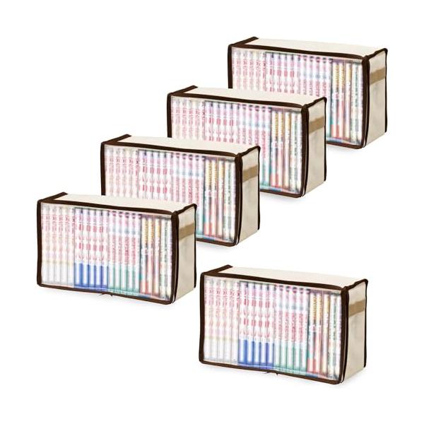 商品仕様:サイズ/約幅30×奥行13×高さ19cm、カラー/ベージュ、内容/5個、収納目安1ケースあたり/コミック本:約1520冊、適応サイズ/新書判・B6判・小B6判・B40判サイズのコミック本やマンガ本、材質/ポリプロピレン・ポリエチレ...