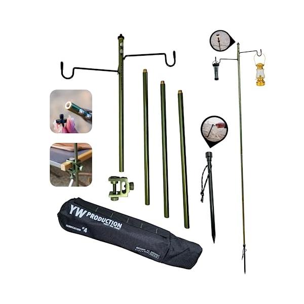 他サイト： YaeiWorkers ヤエイワーカーズ ランタンスタンド ランタンポール 7075高強度アルミ製 コンパクト軽量 クランプ式・打ち込み式両用 ゴールドグリーンの商品画像