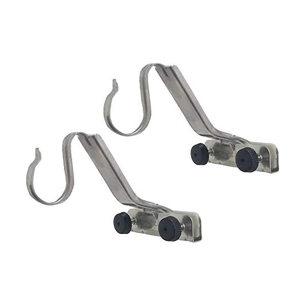 ネジ式でサッシ枠に簡単取付、丸竹さん用のステンレススダレハンガー。材質：本体/ステンレス耐荷重：3kg/組