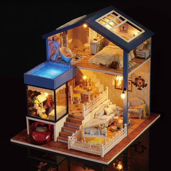 ドールハウス ミニチュア 手作りキット スポーツカー と プール の ある ヨーロピアン Ledライト オルゴール アクリルケース Buyee Buyee Japanese Proxy Service Buy From Japan Bot Online