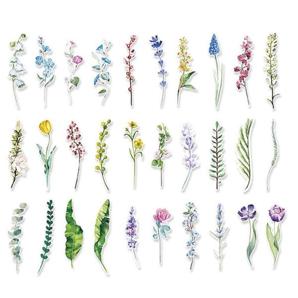 サイズ： 【しおり本体】約 幅3.8cm×13.1cm　素材：超厚口ペーパー（350g）　内容：30枚入り美しく水彩で描かれた一輪の花のしおりです。1枚1枚にメッセージを書くエリアがあるので、メッセージカードやメモとしても◎やわらかなタッチ...