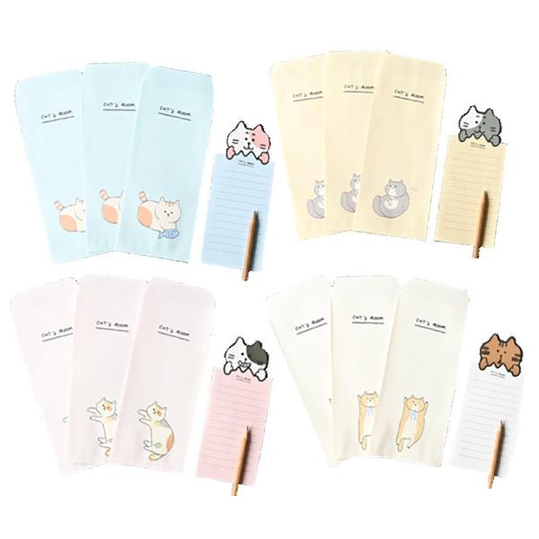 レターセット 便箋 手紙猫 ねこ キャット cat's life フェイス 4種