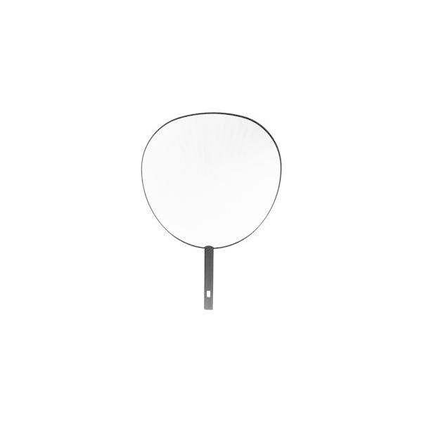 ネコポス発送不可】日本産 ジャンボうちわ(黒骨白貼つやなし) : もじ