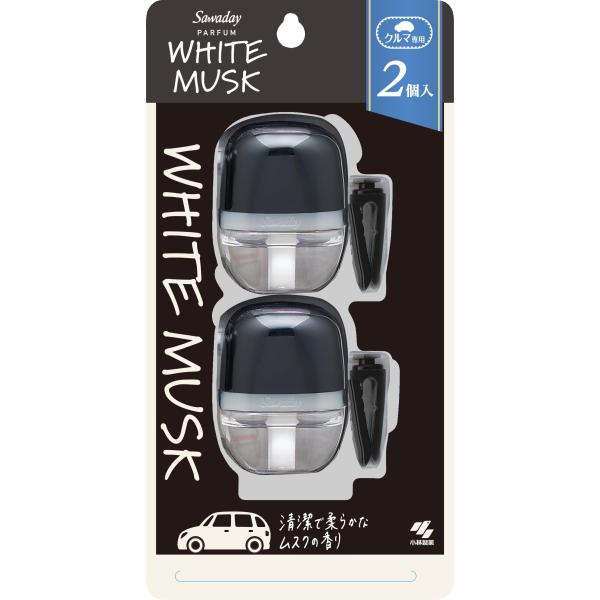 サワデー Sawaday カー 車用 パルファム ホワイトムスク 消臭芳香剤 クリップタイプ 6ml×2個パック