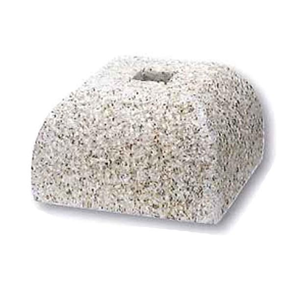 御影石 沓石 山型 角柱用（貫通穴タイプ） パイナップル地タタキ