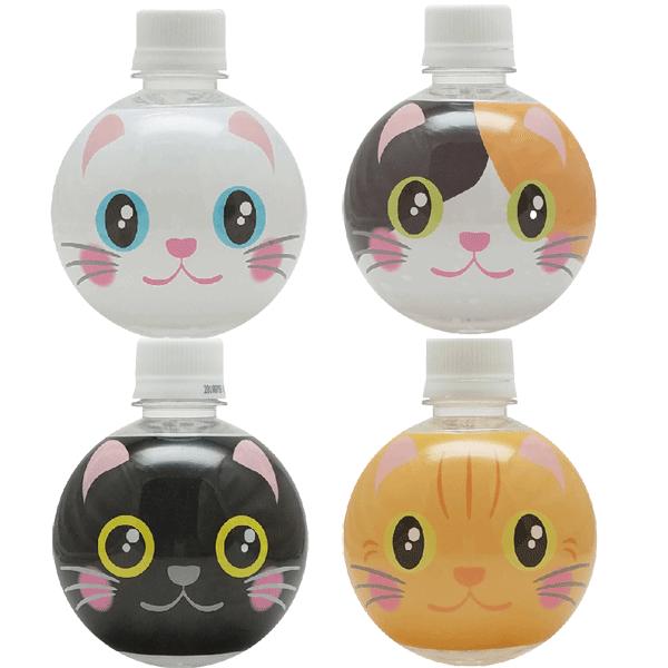 球体にゃんこボトル/4本全部セット : mokkuのキャラクターPETボトルの