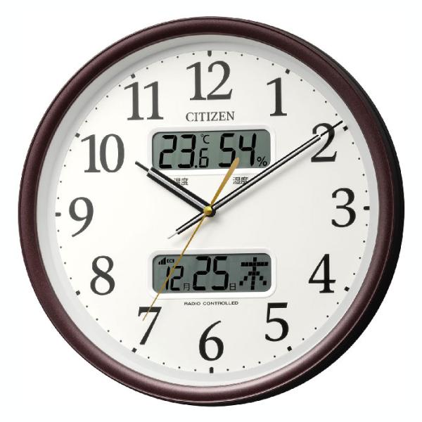 リズム(RHYTHM) シチズン 掛け時計 電波時計 アナログ 温度 湿度