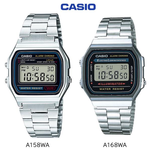カシオ 腕時計 メンズ スタンダード デジタル ステンレスバンド A158WA-1JH / A168WA-1A2WJR
