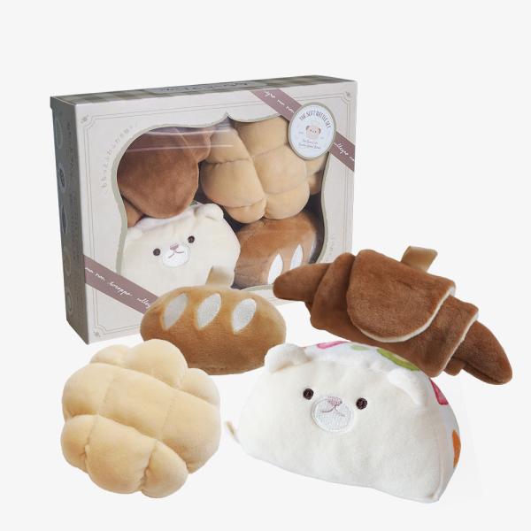 出産祝いのプレゼントにおすすめのかわいいパンのラトルセット赤ちゃんが舐めても大丈夫安全基準をクリアしています。出産祝い、0歳児のプレゼントにおすすめです。0歳 ハーフバースデー プレゼント 出産祝い 赤ちゃん 幼児6ヶ月 7ヶ月 8ヶ月 9...