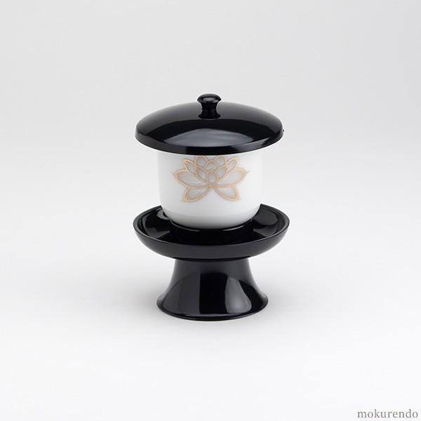 仏具 茶湯器(中) PC茶台・湯呑セット 上金蓮 : 仏具の木蓮堂
