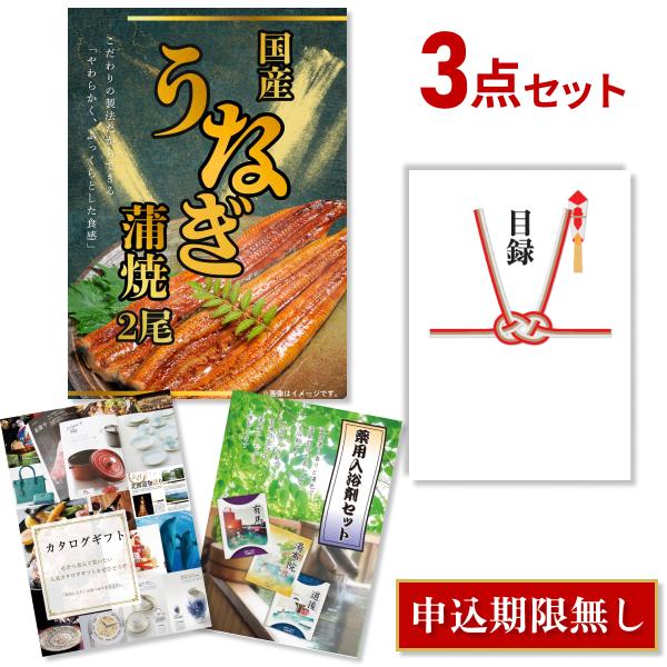 景品セット 3点 ビンゴ 二次会 国産 うなぎ 蒲焼2尾 目録 A3パネル 結婚式 ゴルフコンペ UNG3