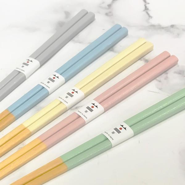 若狭塗箸 パステルカラー ブルー グレー グリーン ピンク