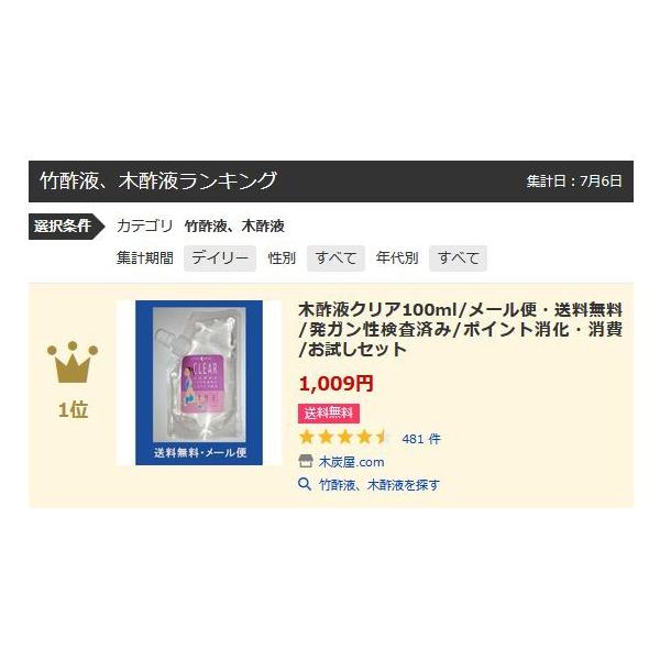 木酢液クリア100ml メール便 送料無料 発ガン性検査済み ポイント消化 消費 お試しセット Buyee Buyee Japanese Proxy Service Buy From Japan Bot Online