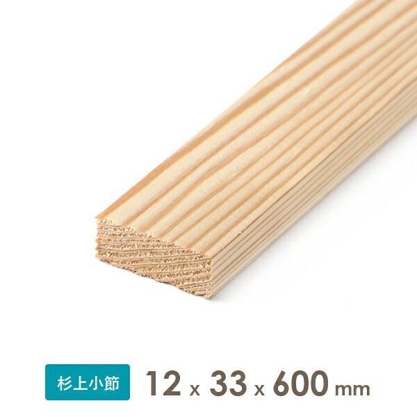 杉乾燥板材 木材 (仕上げ材) 12x33x600　厚みx幅x長さ(ミリ) 約0.11kg