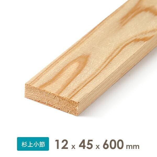 杉乾燥板材 木材 (仕上げ材) 12x45x600　厚みx幅x長さ(ミリ) 約0.2kg