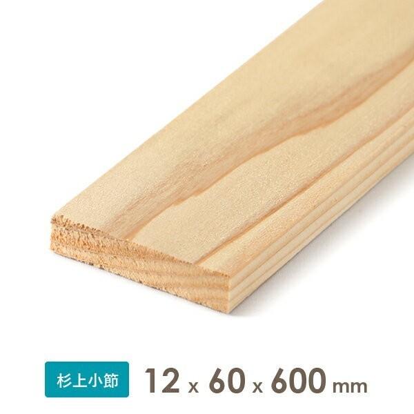 杉乾燥板材 木材 (仕上げ材) 12x60x600　厚みx幅x長さ(ミリ) 約0.20kg