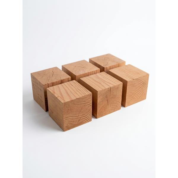 米松ブロック 立方体 90mm×90mm×90mm 6個セット 厚み×幅×長さ