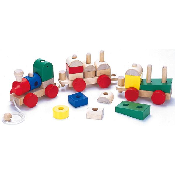 Ed 全国どこでも送料無料 Inter エド インター ワニさんの汽車つみき 木のおもちゃ ベビー 売れ筋赤ちゃん 知育玩具 木育 出産祝い 木製