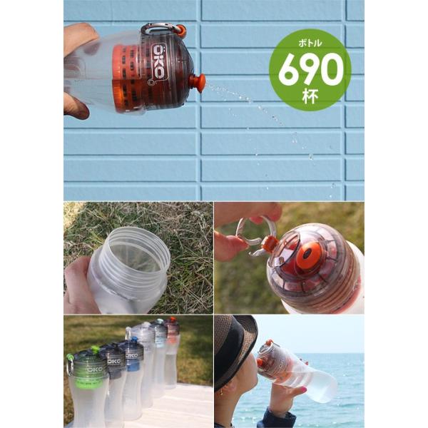 水道水を美味しいお水に ろ過機能付きボトル Oko フィルターボトル 550ml 浄水 永遠の定番 マイ水筒 エコ マイボトル 直飲みタイプ