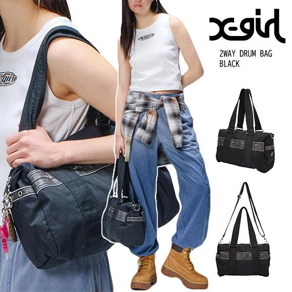X-girl エックスガール 105262053002 2WAY DRUM BAG ドラムバッグ BLACK 正規通販 レディース