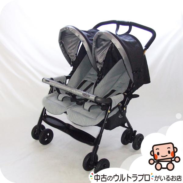 【お得っ！厳選中古】美品 GRACO グレコ デュオスポーツ ジェミニブラック 二人乗り 横型 ベビーカー 生後1カ月から 中古ベビーカー【A.美品】【中古】
