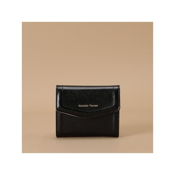 得割60 折財布 三つ折り財布 ブラック シンプルラメレザー サマンサタバサ Thavasa Samantha 7y5bt 年度末セール Kisbervedonok Hu
