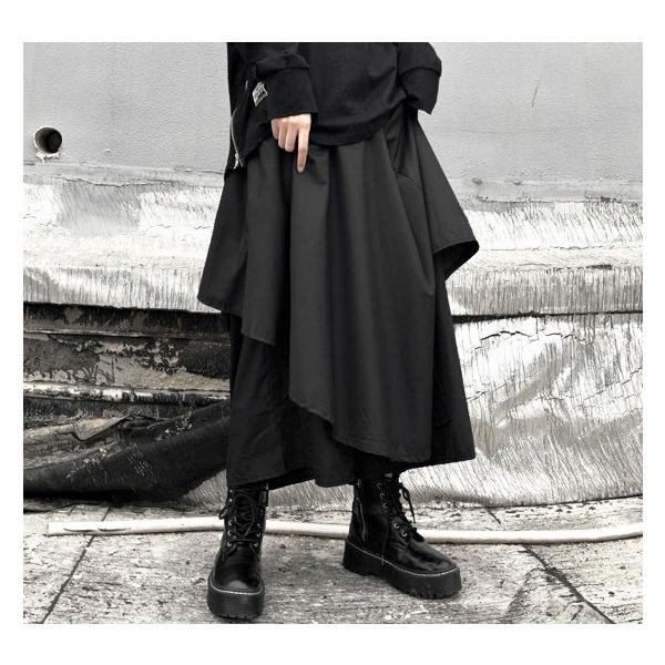 袴パンツ モード系 ワイドパンツ レディース スカート風 メンズ 韓国 原宿 個性的 ズボン Gzk1 Momomo 通販 Yahoo ショッピング