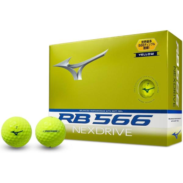 MIZUNO(ミズノ) ゴルフボール RB 566 ネクスドライブ ディスタンスタイプ ヘッドスピード全領域対応 ソフトなフィーリング 2ピース構造 5NJBT324