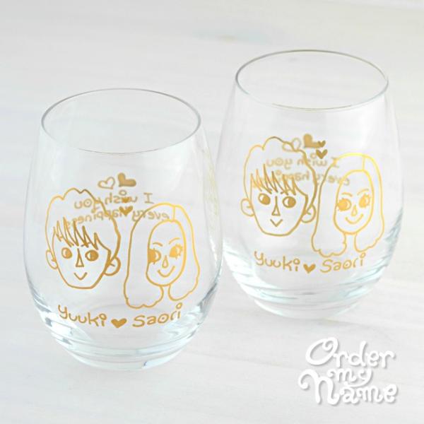 似顔絵 プレゼント 結婚祝い 贈り物 記念品 オーダーmyキャラ ワイングラス ダブル 2人 キャラ ペアセット 結婚記念日のサプライズに Chara プレゼントなら 名入れ工房 桃山 通販 Yahoo ショッピング