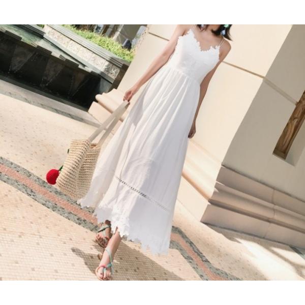 リゾートワンピース マキシワンピ ホワイト 白 バカンス 大きいサイズ 体型カバー ワンピース ロング Buyee 日本代购平台 产品购物网站大全 Buyee一站式代购 Bot Online