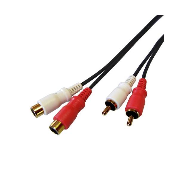 F-FACTORY オーディオ延長ケーブル 1.0m RCA/ピンプラグ×2(オス)-RCA/ピンジャック×2(メス) VM-4028