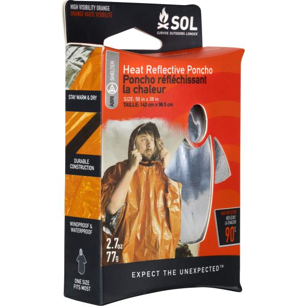S.O.L. Survive Outdoors Longer SOL(ソル) アウトドア 登山 キャンプ ヒートリフレクティブポンチョ 防風 防水 保