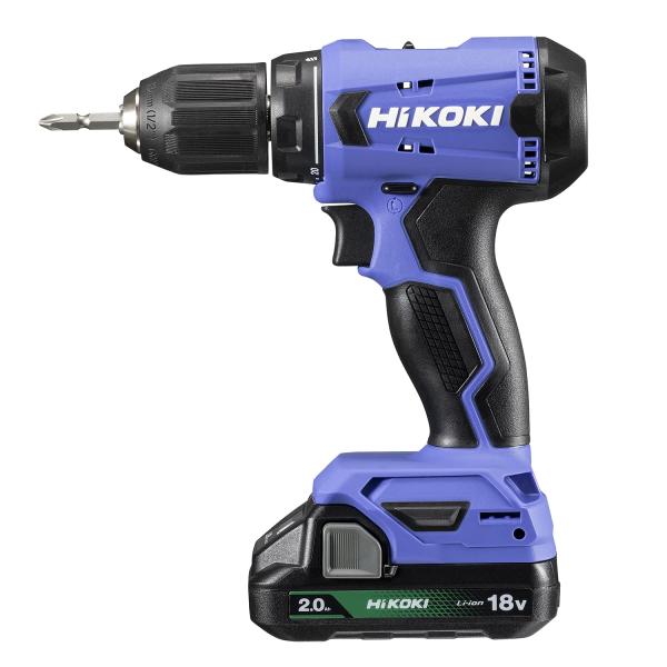 HiKOKI(ハイコーキ) 18V コードレス ドライバドリル チャック 2.0~13mm 20段クラッチ 2.0Ah 蓄電池×1個 充電器 ケース付
