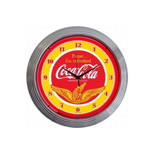 コカコーラCoca-colaWINGS ネオンクロック レトロ 壁掛時計