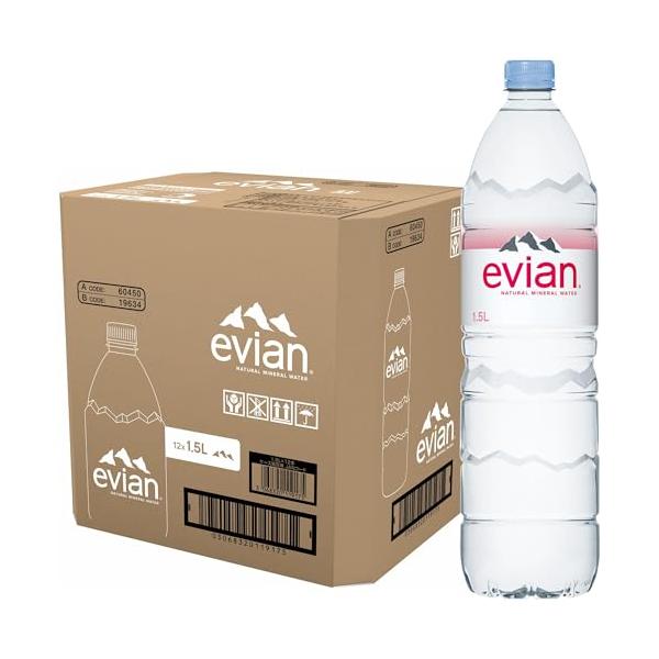Evian(エビアン) 伊藤園 evian 硬水 ミネラルウォーター ペットボトル 1.5L×12本 [正規輸入品]