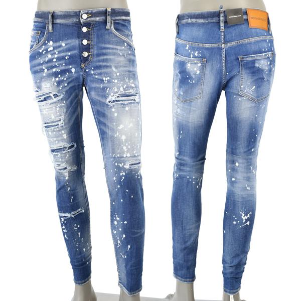 DSQUARED2 ディースクエアード MEDIUM SUPER RIPPED BLEACH WASH SUPER