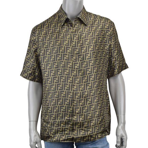 FENDI フェンディ FF総柄 シルク 半袖シャツ/FS0795 AKEE F1440 FENDI フェンディ FF総柄 シルク 半袖シャツ/FS0795 AKEE F1440
