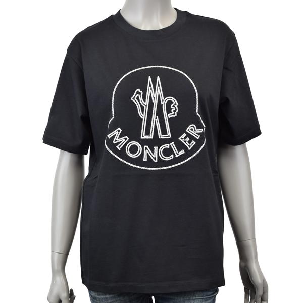 MONCLER モンクレール ビッグロゴ 刺繍 Tシャツ/ブラック/8C000 14 829HP 999