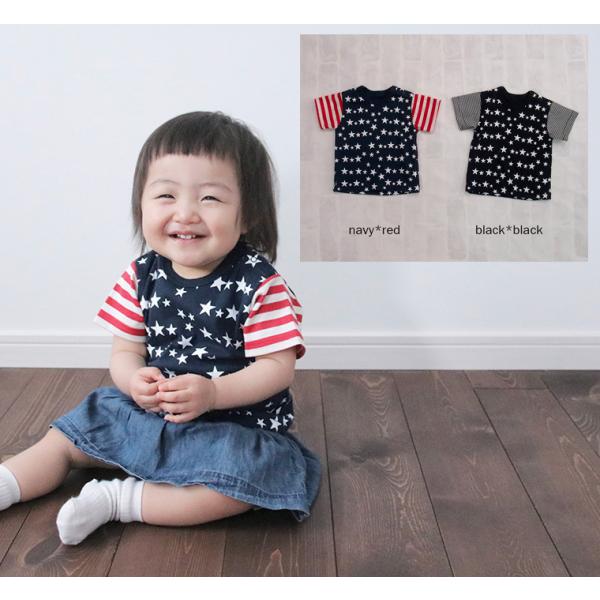 子供服 トップス 綿100％アメリカ半袖Ｔシャツ日本製ＮＯホルマリン(80cm 90cm 95cm 100cm)保育園8877メール便可13 ベビー服  赤ちゃん