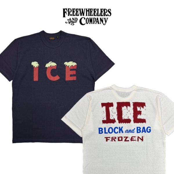 FREEWHEELERS / フリーホイーラーズ / "ICE"  2colors / FREEWHEELERSレーベル /  Tシャツ ライトウェイト ラバープリント 染み込みプリント