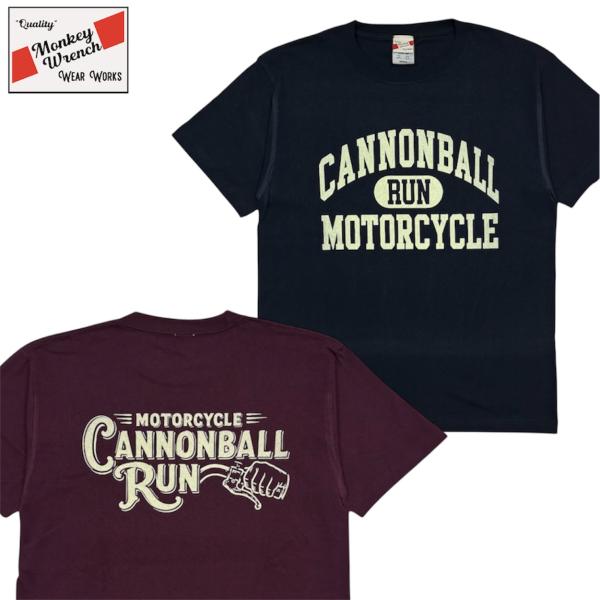 ”CANNONBALL RUN” SHORT SLEEVE TEE / MONKEY WRENCH WEAR WORKS / 半袖Tシャツ / T-SHIRT / ミディアムウェイト 6.2oz / 染み込みプリント