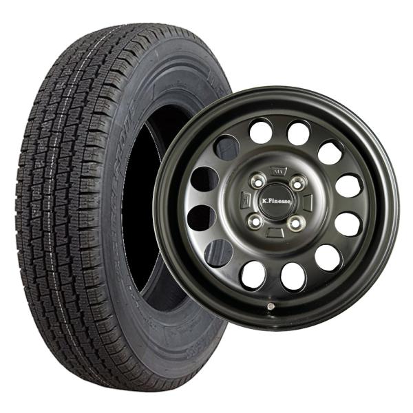 W300 145/80R12 80/78N スタッドレスタイヤ アルミホイール 4本セット 2023...